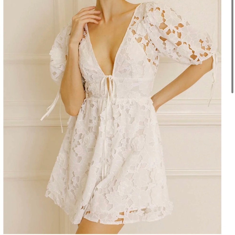 NWT White Eyelet Lace Mini Dress
